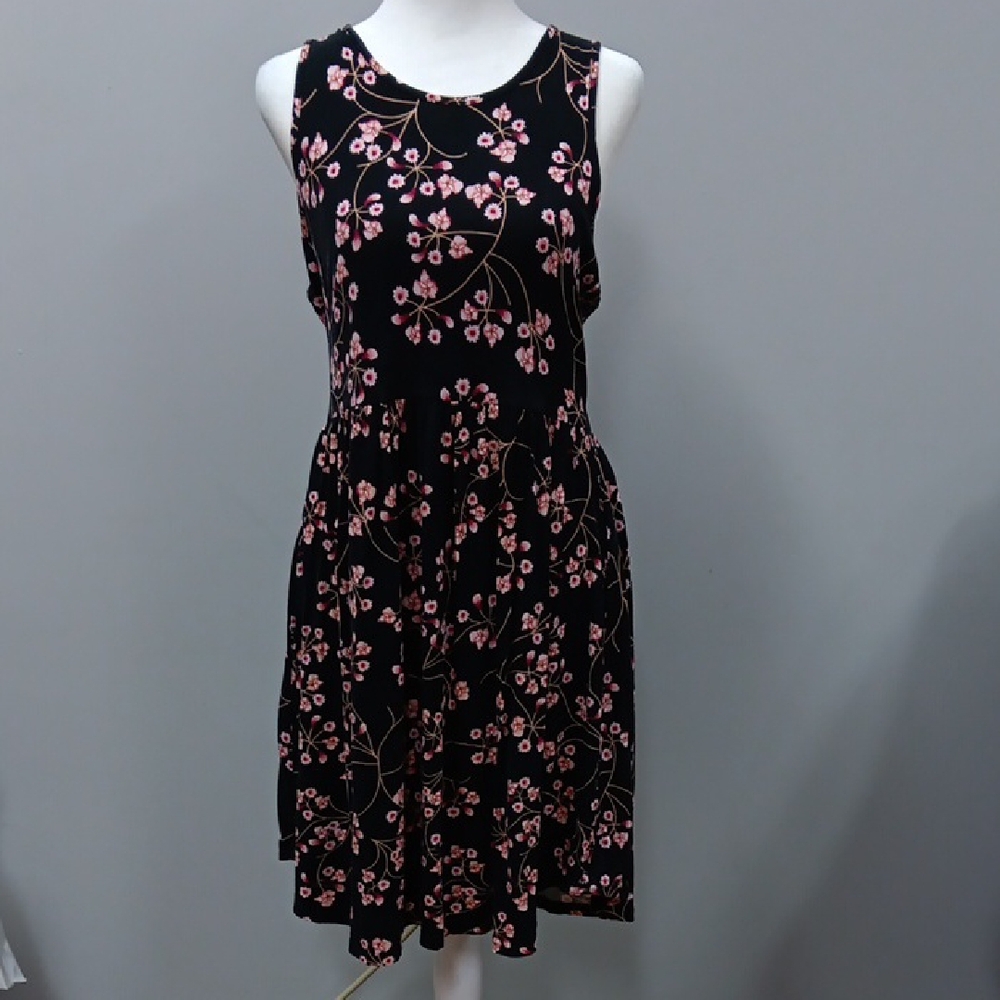 Pink Floral Scoop Neck Mini Dress for Cocktail